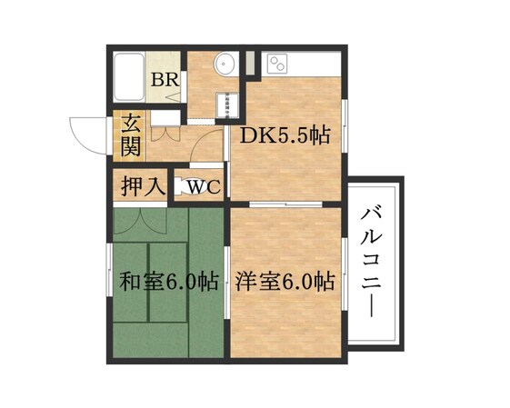 グラスグリーンＡ棟の物件間取画像